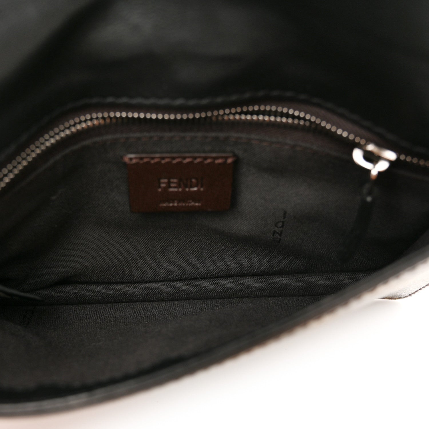 Fendi Glazed Fabric Cotton Vitello King Aura FF 1974 Baguette Belt Pouch Tobacco Moro Grezzo Cuoio 5 of 10