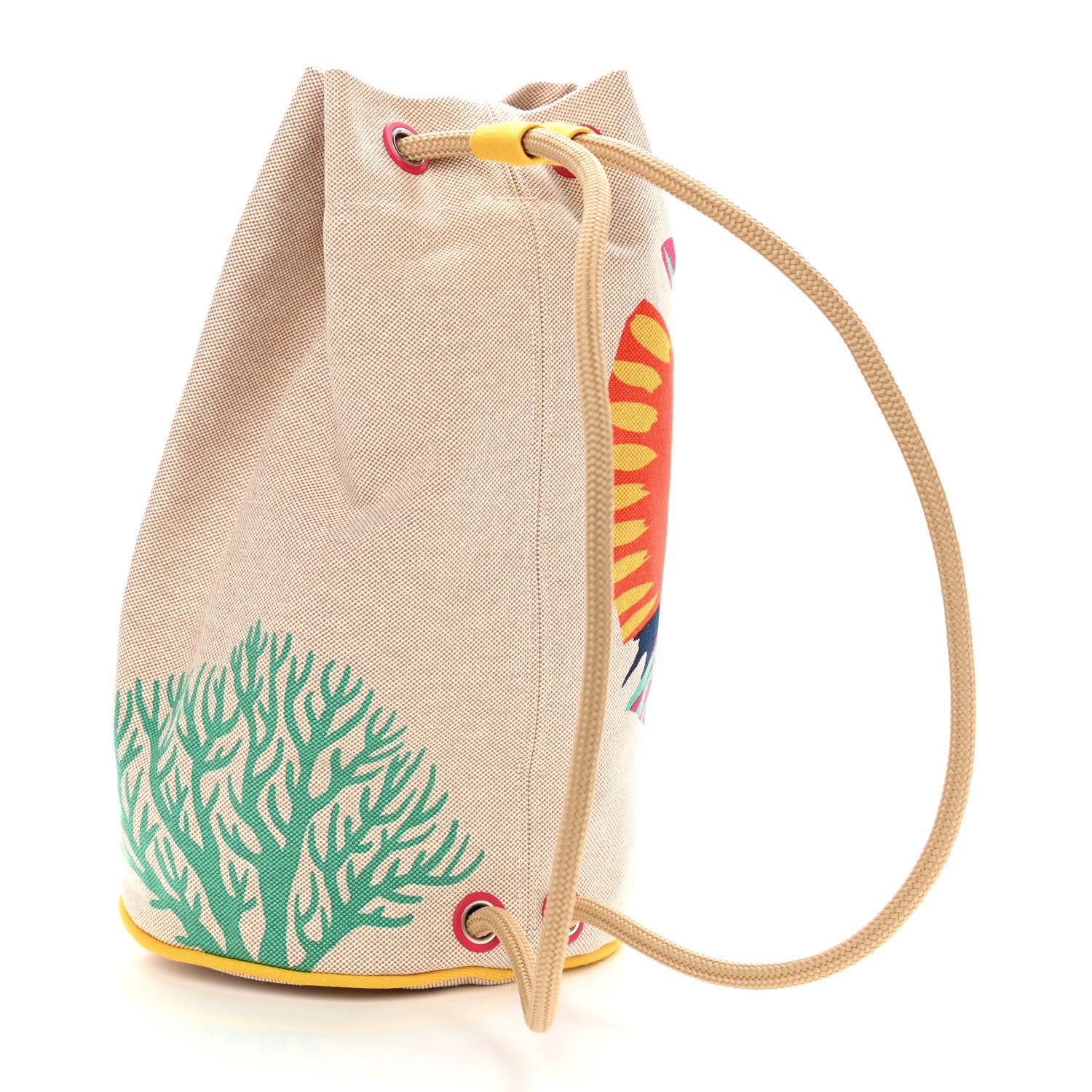 Hermes Toile H Canvas Under The Waves Drawstring Duffle Bag 3 of 11
