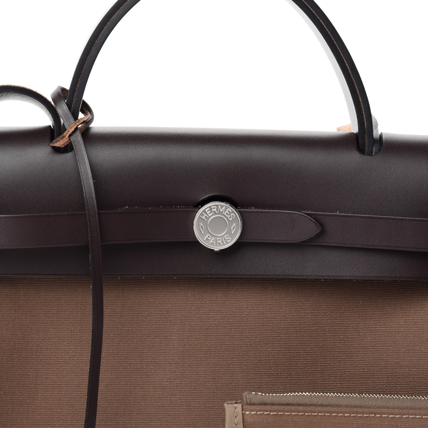Hermes Vache Hunter Toile Herbag Zip 31 PM Etoupe Ebene 10 of 11