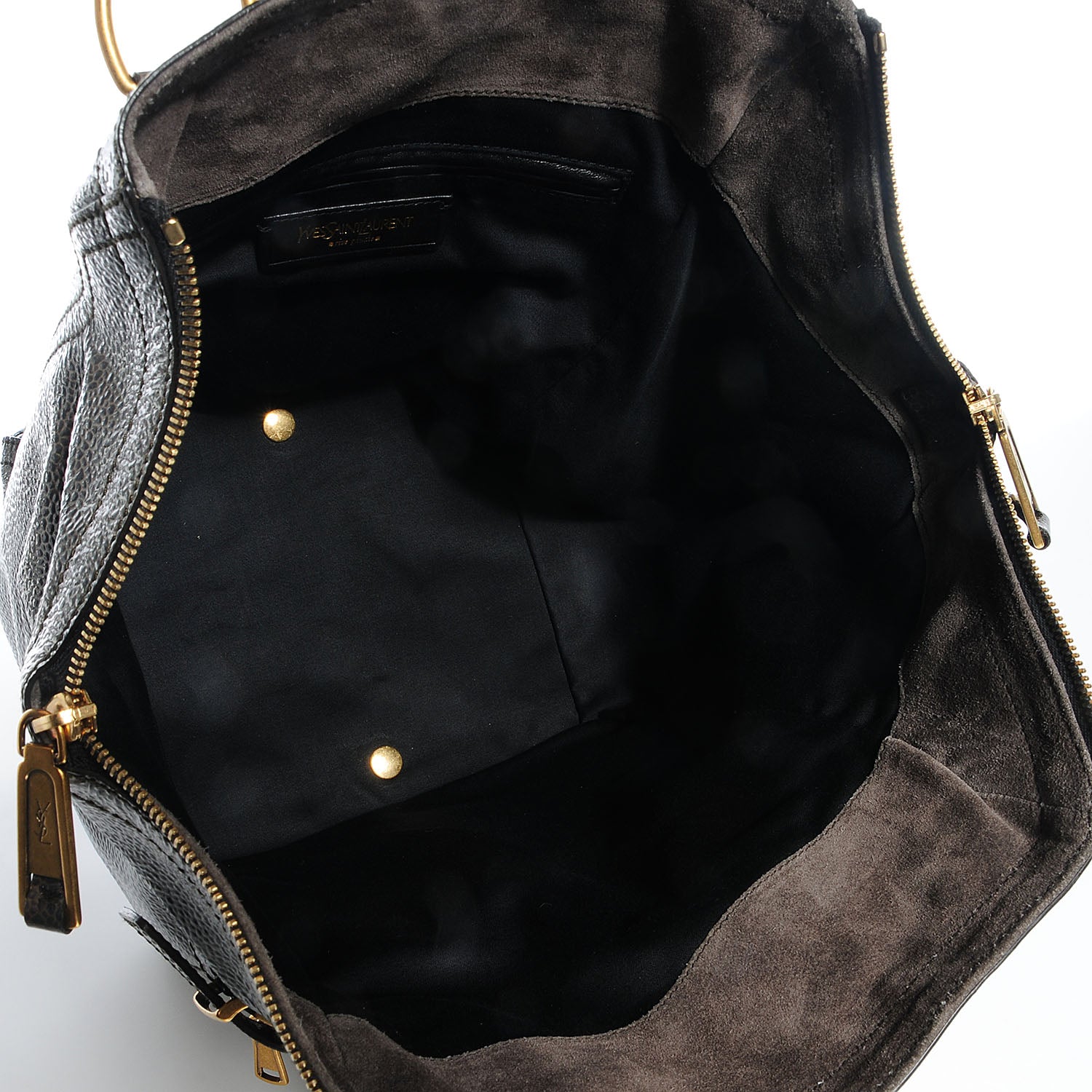 Saint Laurent Pebbled Patent Small Downtown Grey 5 of 8
