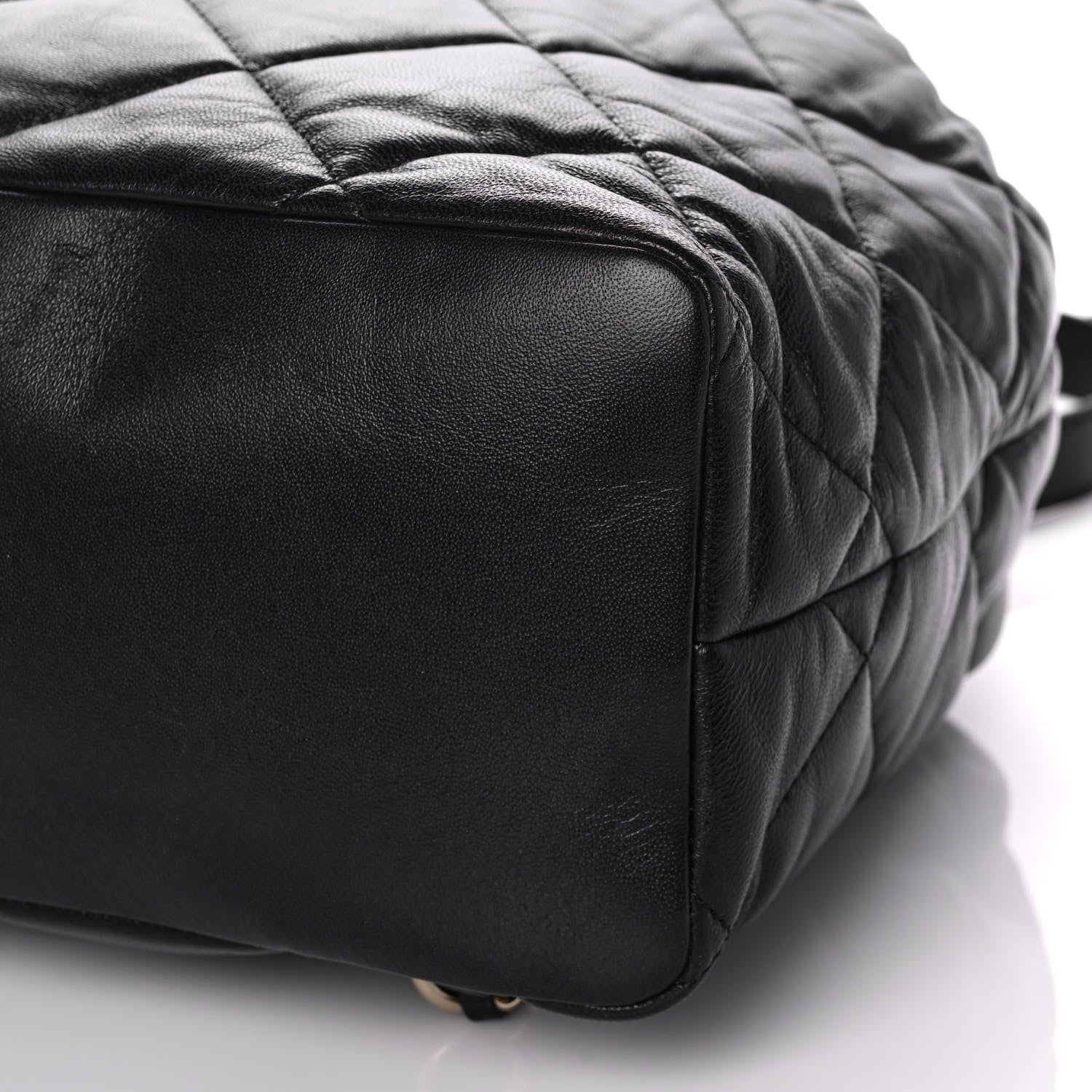 Chanel Lambskin Quilted Drawstring Backpack Black 5 of 11