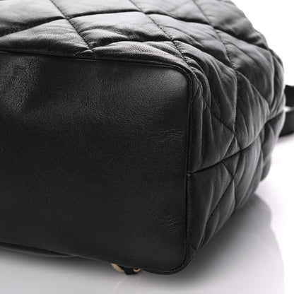 Chanel Lambskin Quilted Drawstring Backpack Black 5 of 11