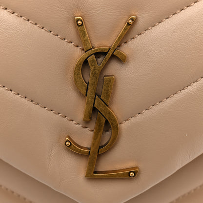 Saint Laurent Calfskin Y Quilted Monogram Small Loulou Chain Satchel Dark Beige 11 of 13