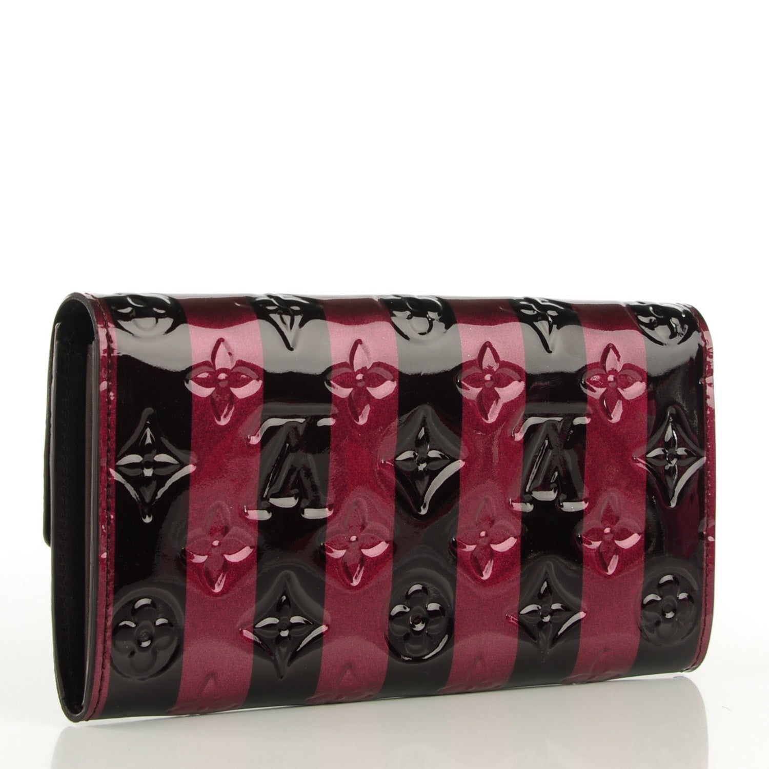 Louis Vuitton Vernis Rayures Sarah Wallet Amarante 3 of 7