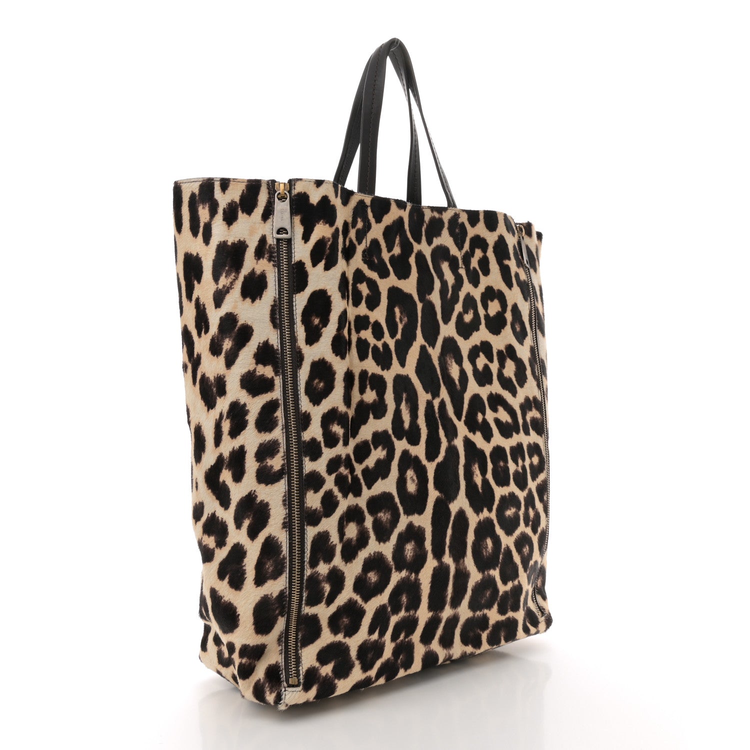 Celine Lambskin Calf Hair Leopard Print Vertical Cabas 3 of 10