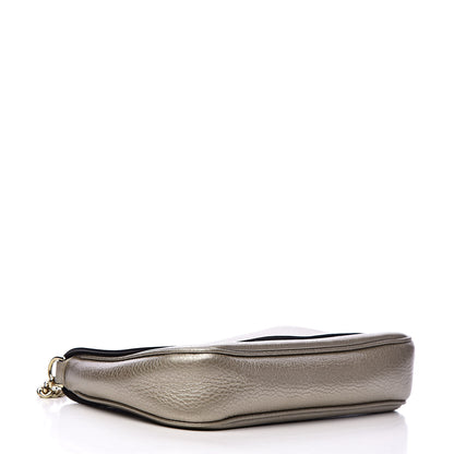 Gucci Metallic Pebbled Calfskin Medium Soho Flap Crossbody Golden Beige 4 of 11