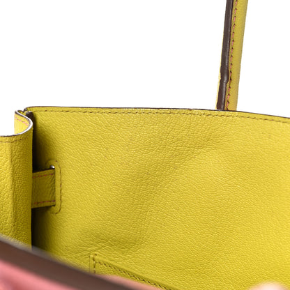 Hermes Chevre Mysore Horseshoe Birkin 30 Rose Confetti Soufre 39 of 47