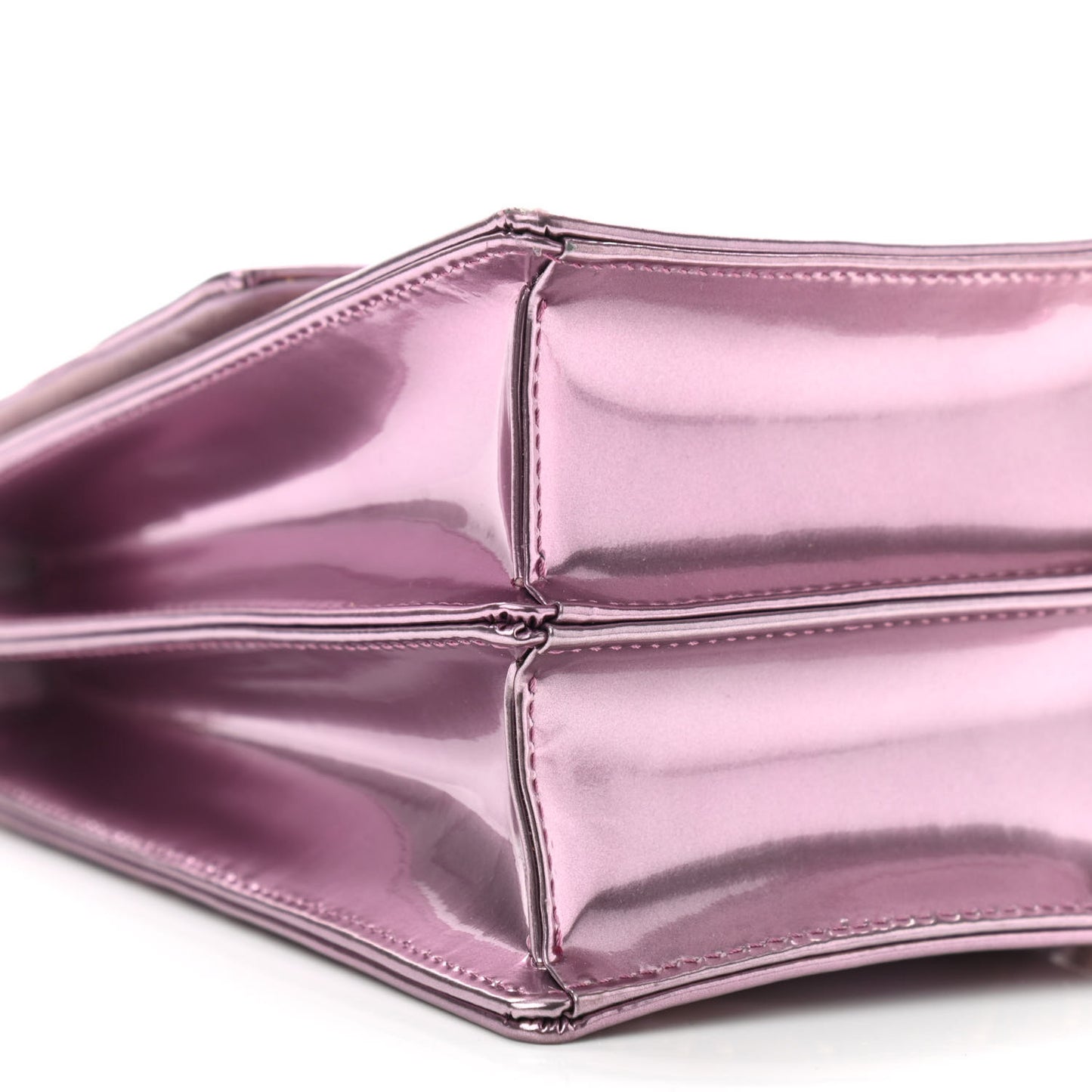 Metallic Calfskin Studded Vertical Diorama Pink