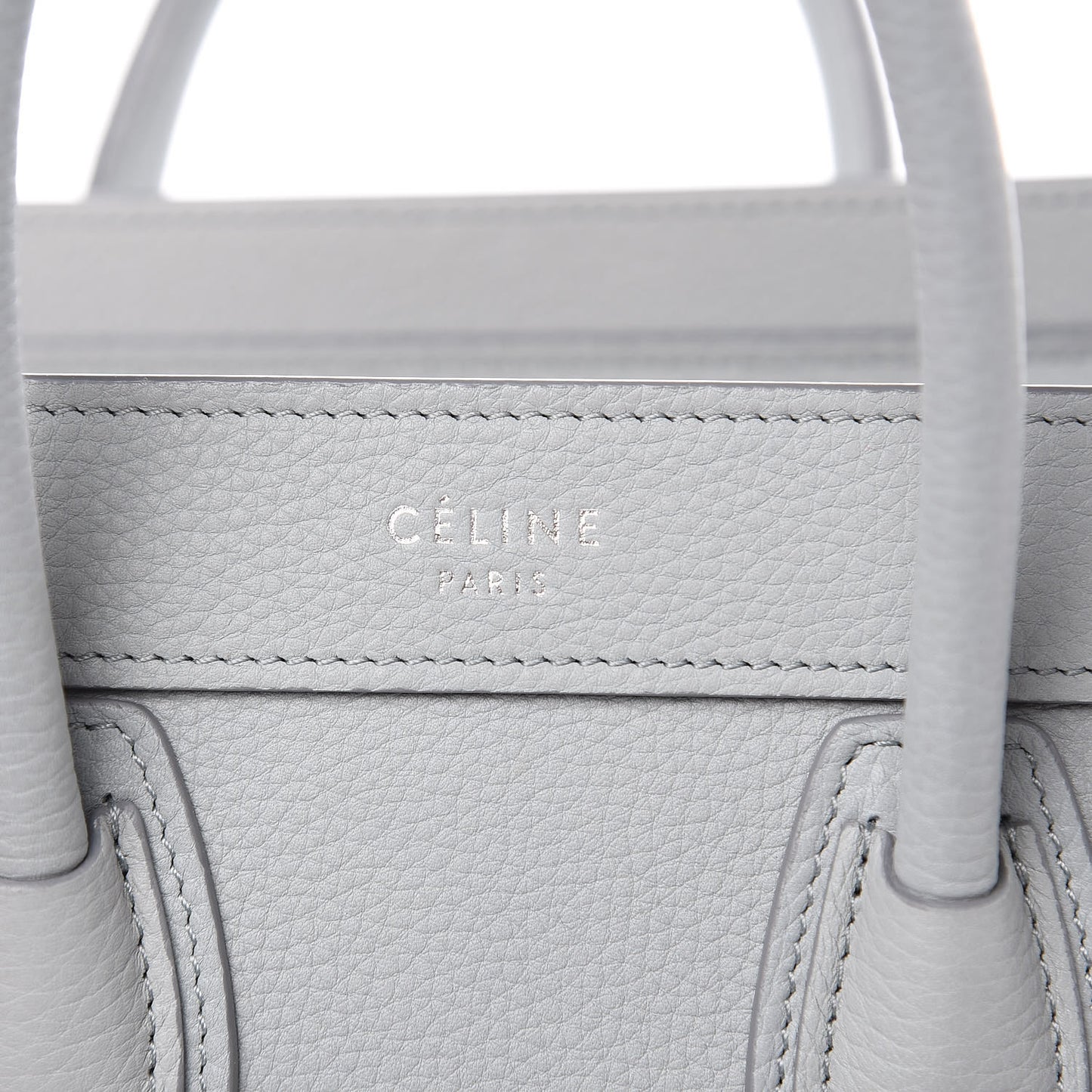 Drummed Calfskin Nano Luggage Pearl Blue