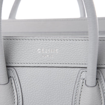 Celine Drummed Calfskin Nano Luggage Pearl Blue 8 of 15