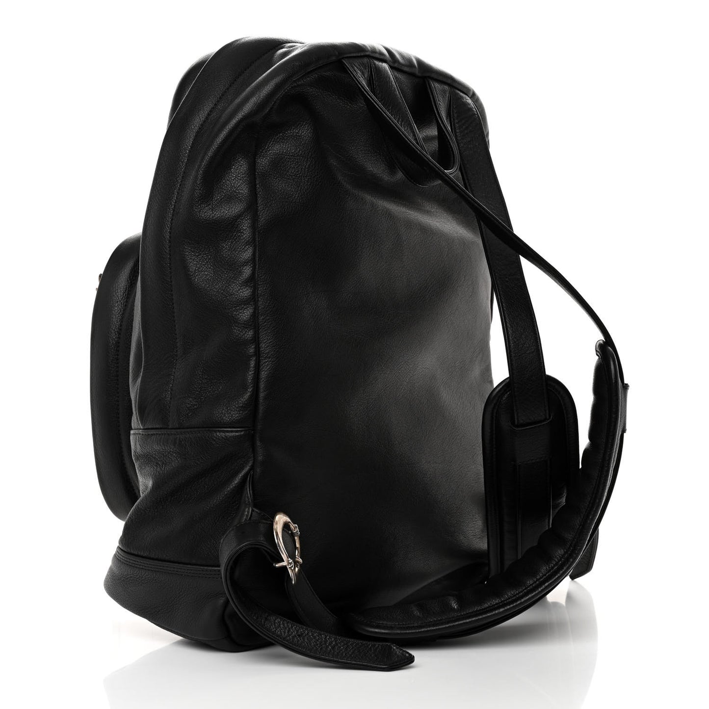 Calfskin Pony Hair Leopard Print Cross Patch 7th Grade Backpack Black Brown