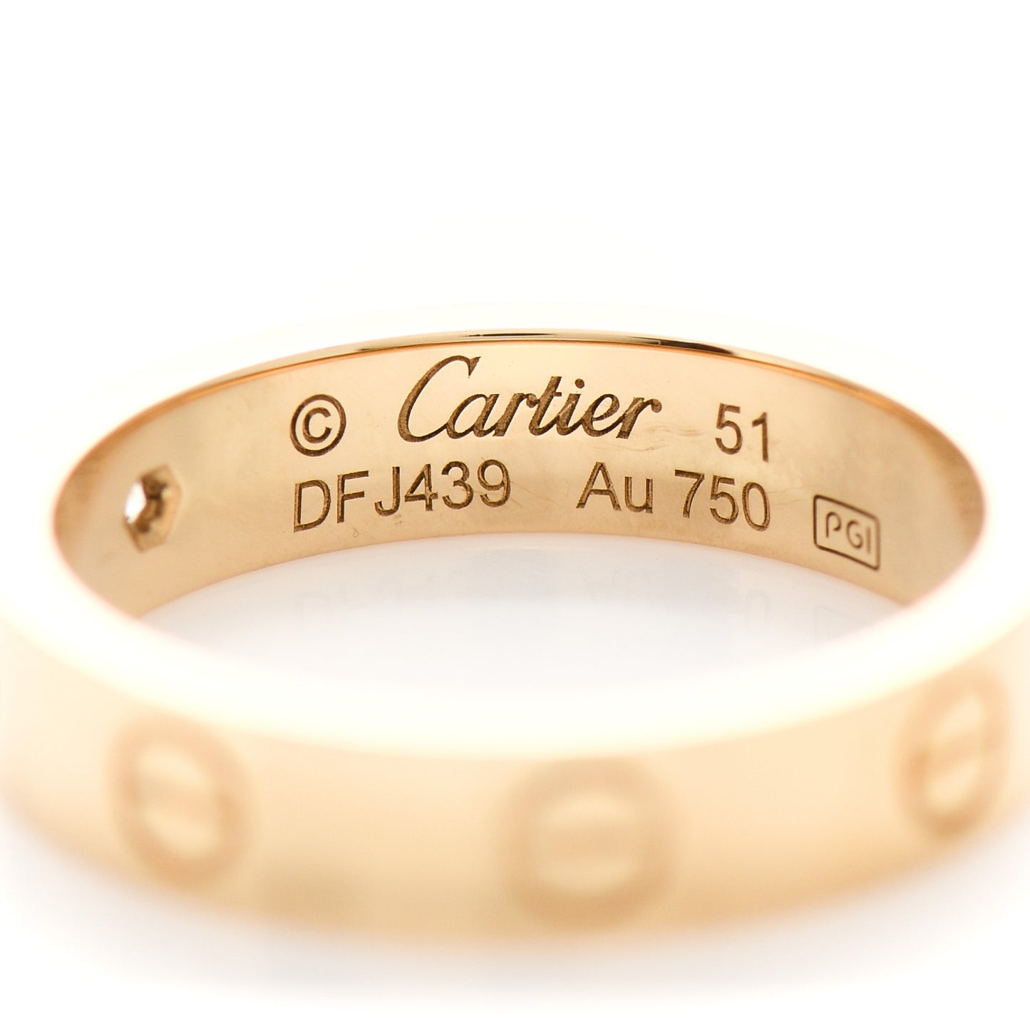 18K Yellow Gold Diamond 4mm LOVE Wedding Band Ring 51 5.75