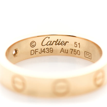 Cartier 18K Yellow Gold Diamond 4mm LOVE Wedding Band Ring 51 5.75 4 of 5