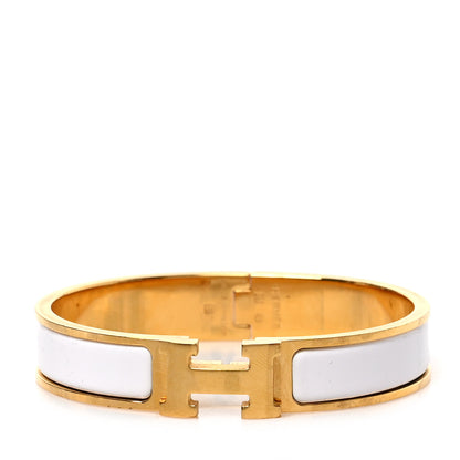Hermes Enamel Narrow Clic Clac H Bracelet PM White 1 of 4