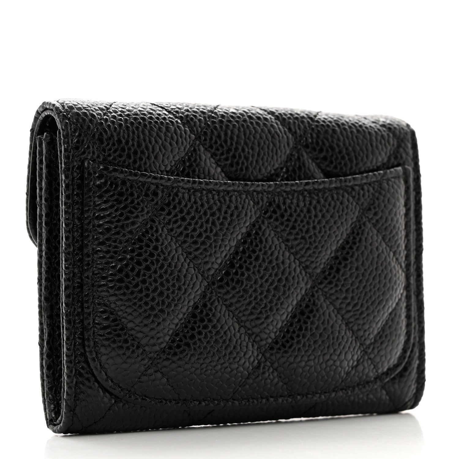 Chanel Caviar Quilted Flap Card Holder Wallet Black 3 of 9