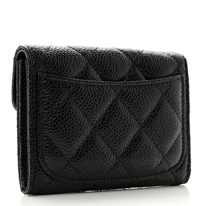 Chanel Caviar Quilted Flap Card Holder Wallet Black 3 of 9