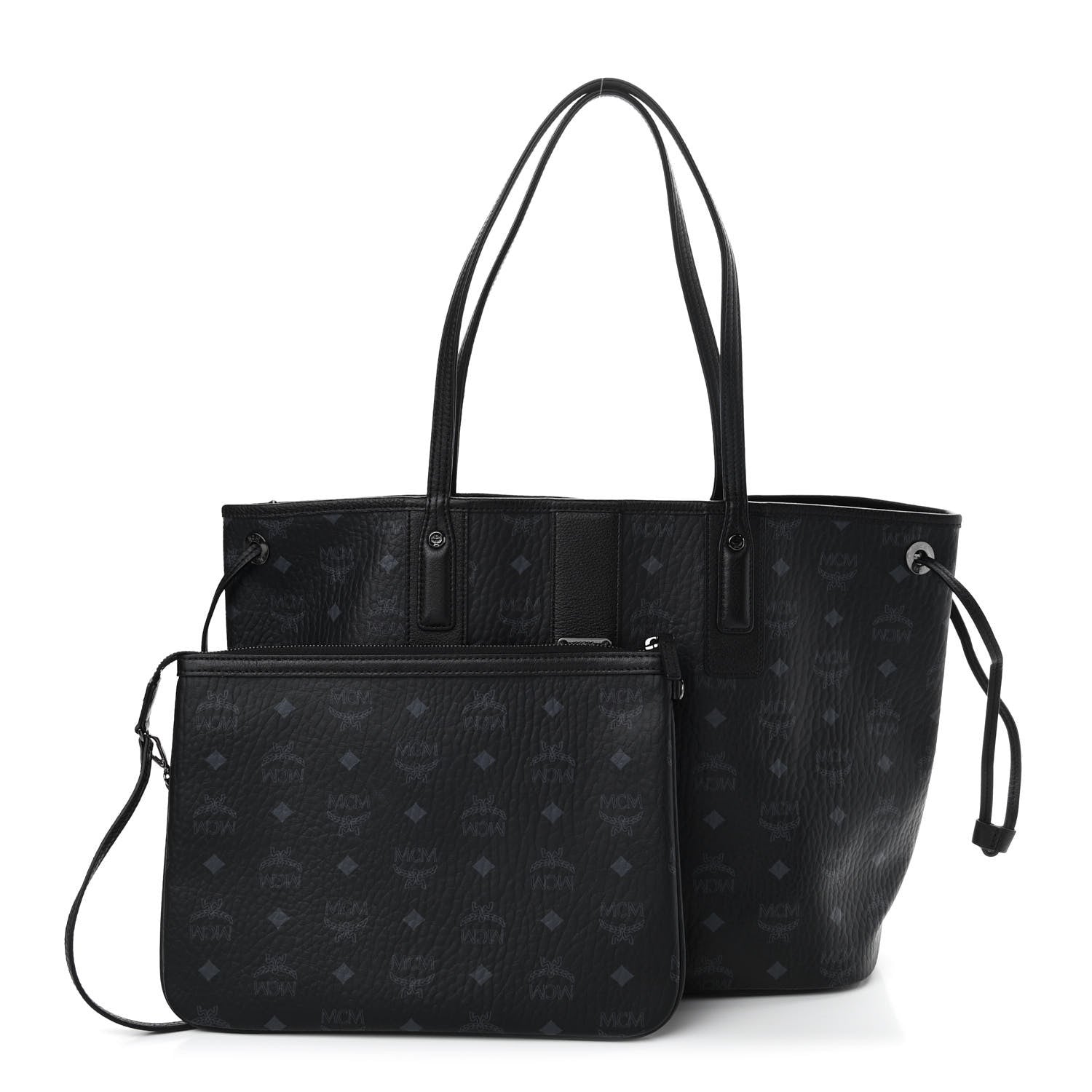 MCM Visetos Medium Liz Reversible Shopper Tote Black 1 of 10