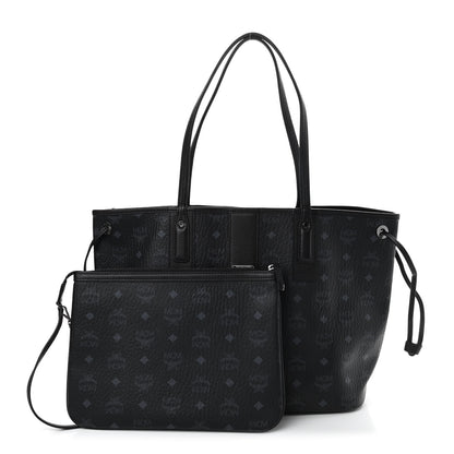 MCM Visetos Medium Liz Reversible Shopper Tote Black 1 of 10