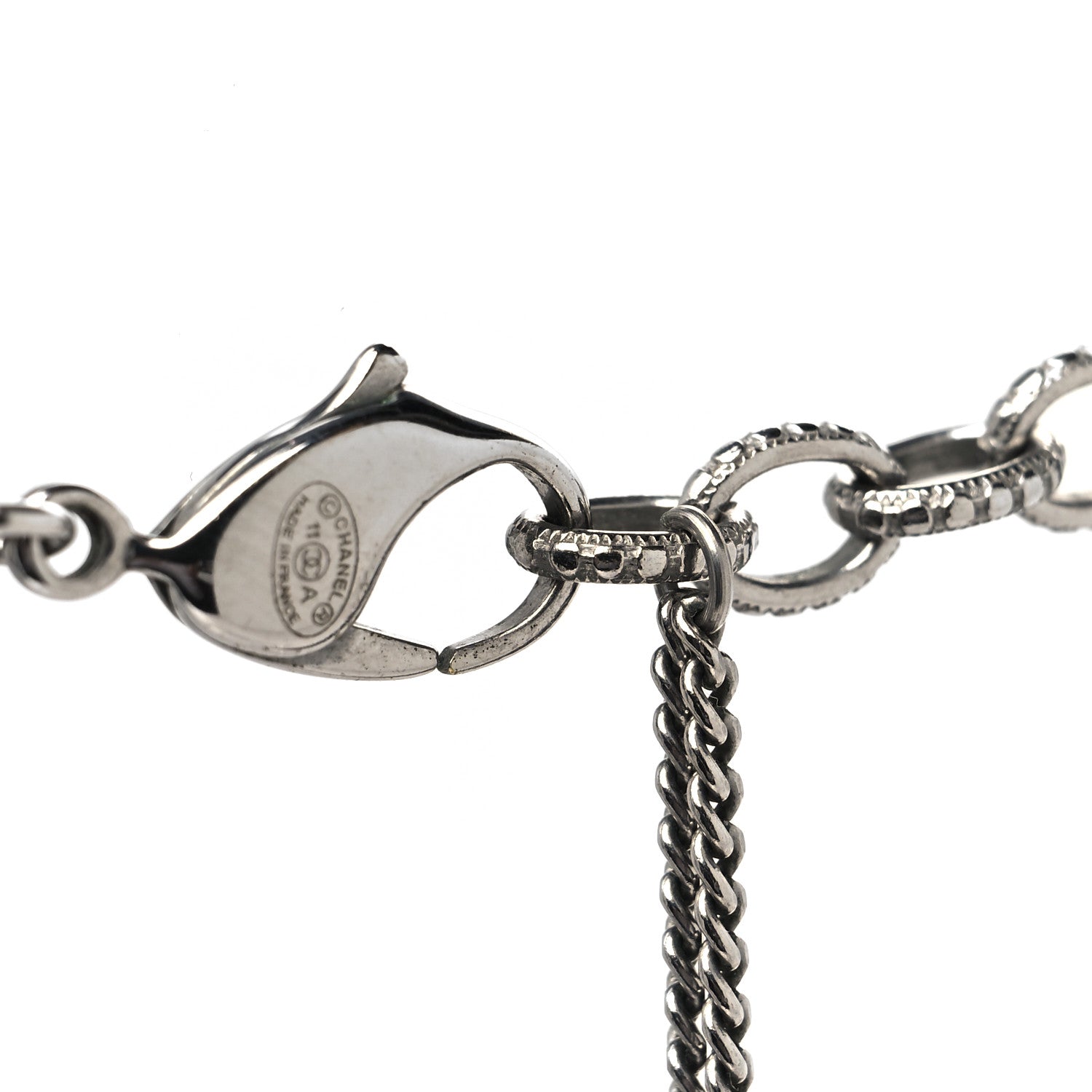 Chanel Ruthenium Pearl Beaded CC Long Necklace Black 4 of 5