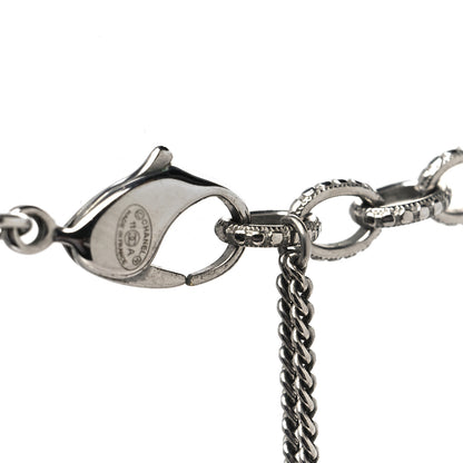 Chanel Ruthenium Pearl Beaded CC Long Necklace Black 4 of 5