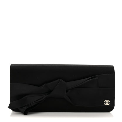 Chanel Satin Bow Clutch Black 1 of 9