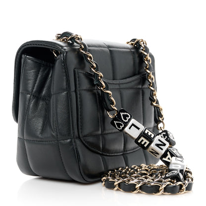 Chanel Lambskin Resin Crystal Square Quilted Mini Monacoco Flap Black 3 of 12