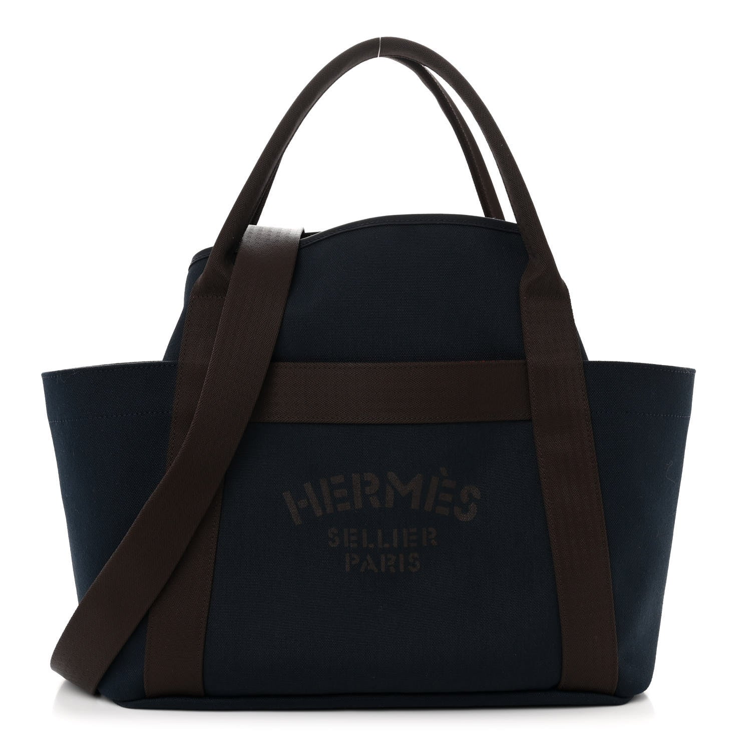Hermes Canvas The Grooming Bag Bleu Navy Feu 1 of 10