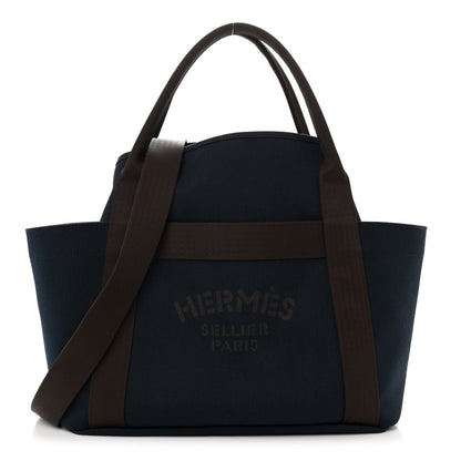 Hermes Canvas The Grooming Bag Bleu Navy Feu 1 of 10