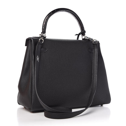 Hermes Togo Matte Alligator Kelly Retourne Touch 28 Black 3 of 11