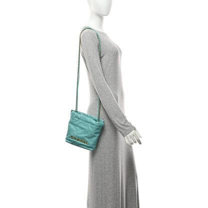 Chanel Shiny Calfskin Quilted Mini Chanel 22 Turquoise 2 of 10