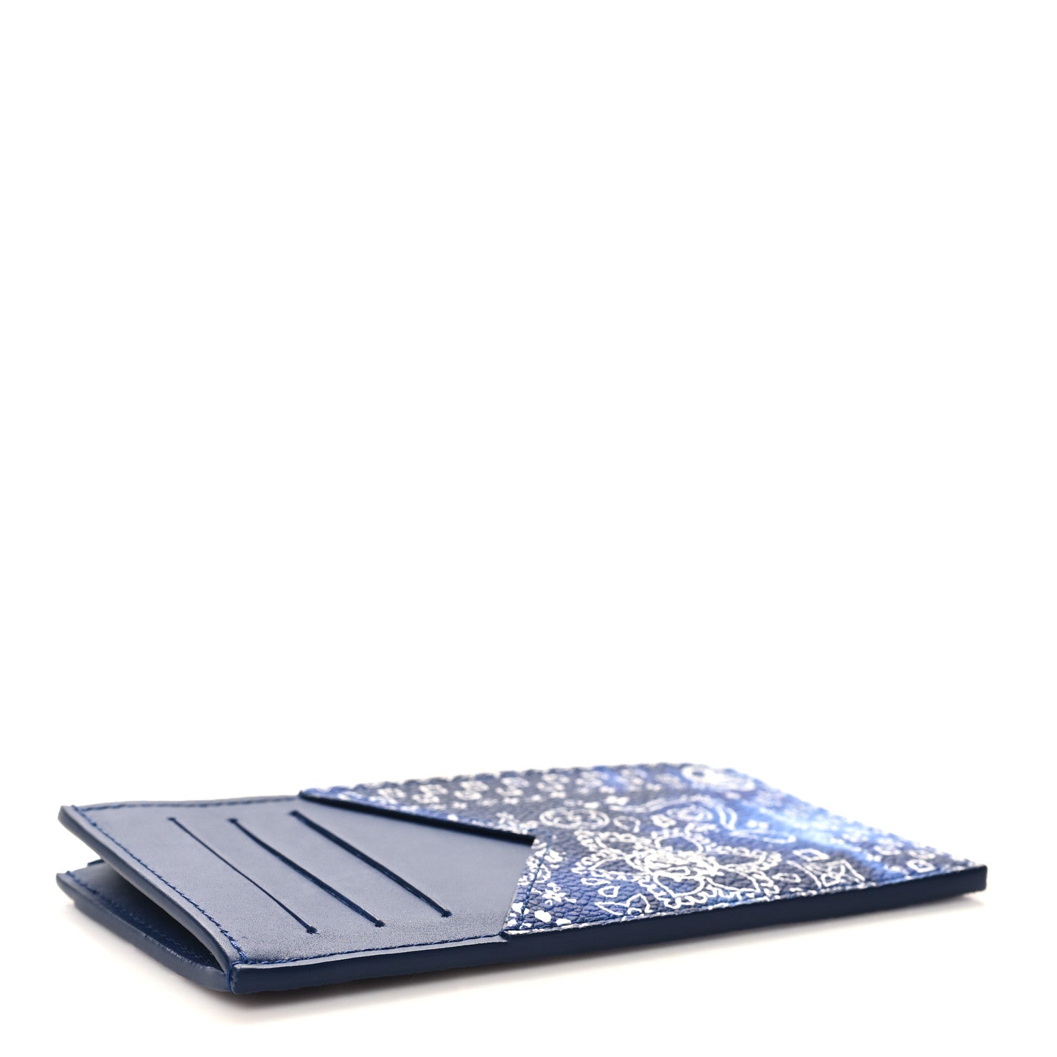 Louis Vuitton Cowhide Monogram Bandana Coin Card Holder Blue 4 of 7