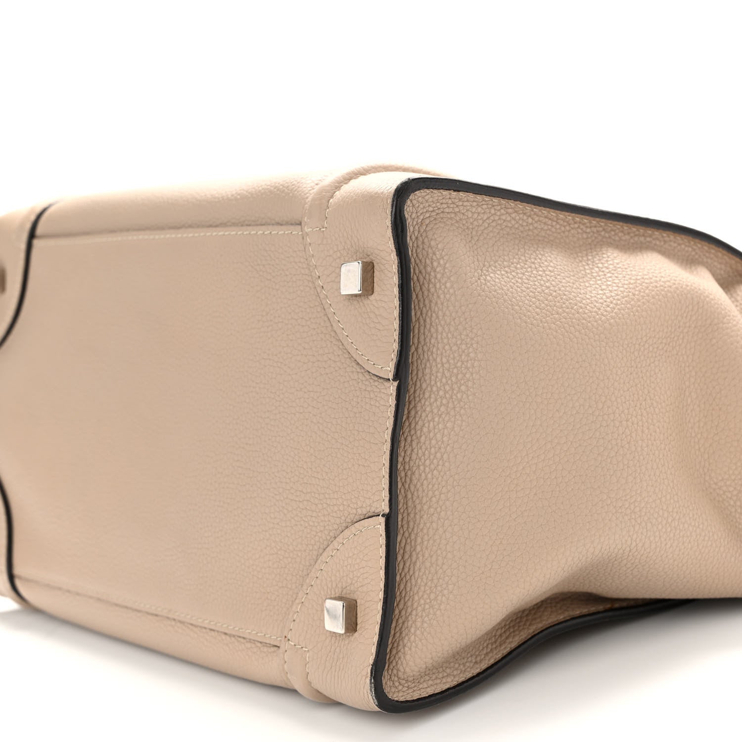 Celine Drummed Calfskin Mini Luggage Dune 9 of 10