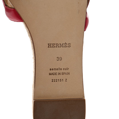 Hermes Nappa Famosa Espadrille Sandals 39 Rosa Framboise 6 of 10
