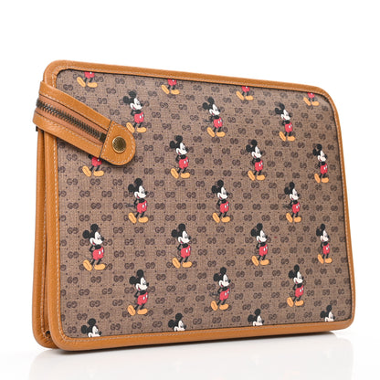 Gucci X DISNEY Mini Vintage GG Supreme Monogram Mickey Mouse Documents Holder Beige Vintage Sun Oil 3 of 6