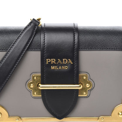 Prada City Calfskin Saffiano Cahier Bag Argilla Black 8 of 8