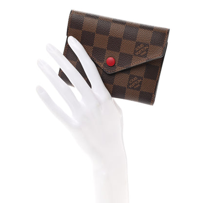 Louis Vuitton Damier Ebene Victorine Wallet Red 2 of 7