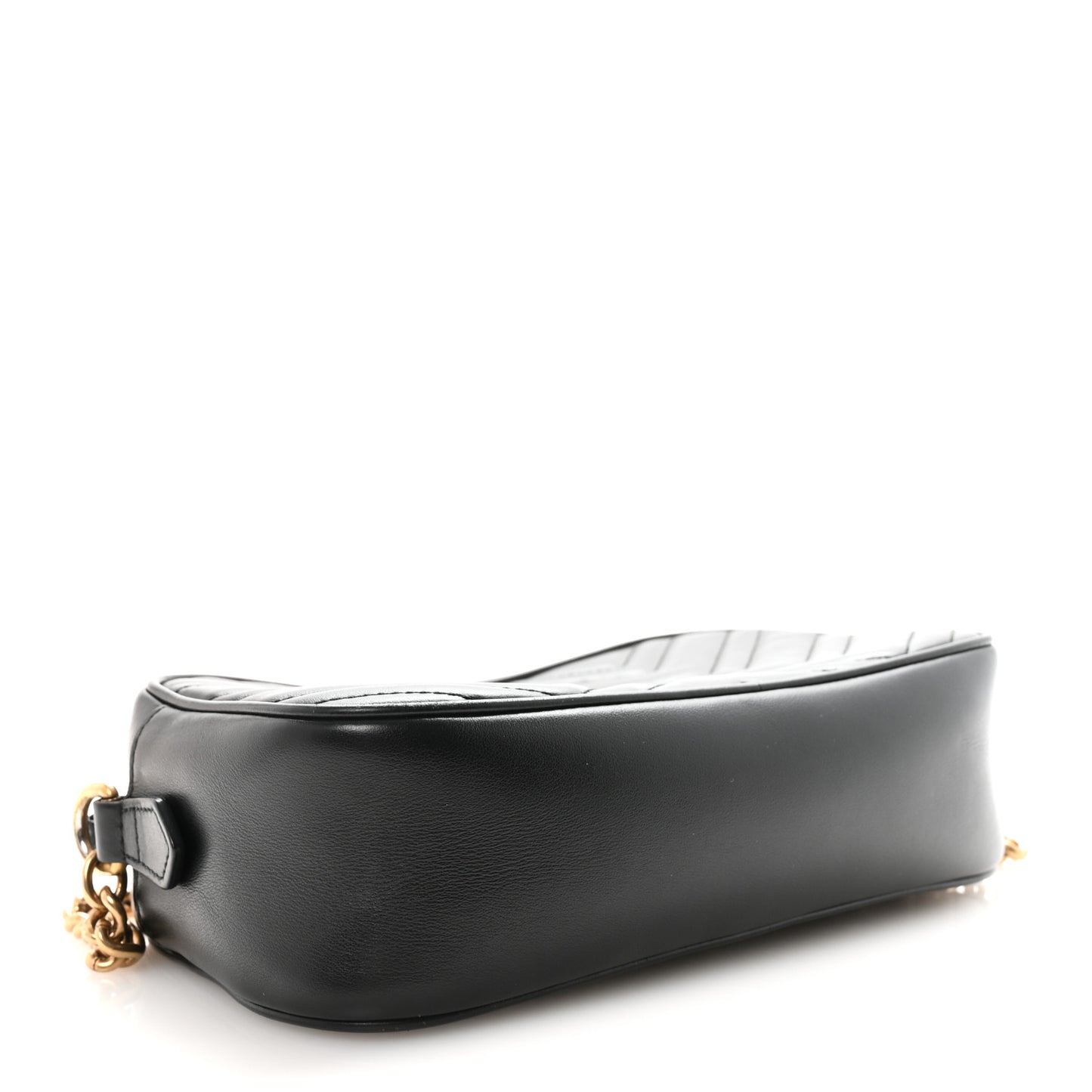 Calfskin Matelasse Small GG Marmont Chain Shoulder Bag Black Black