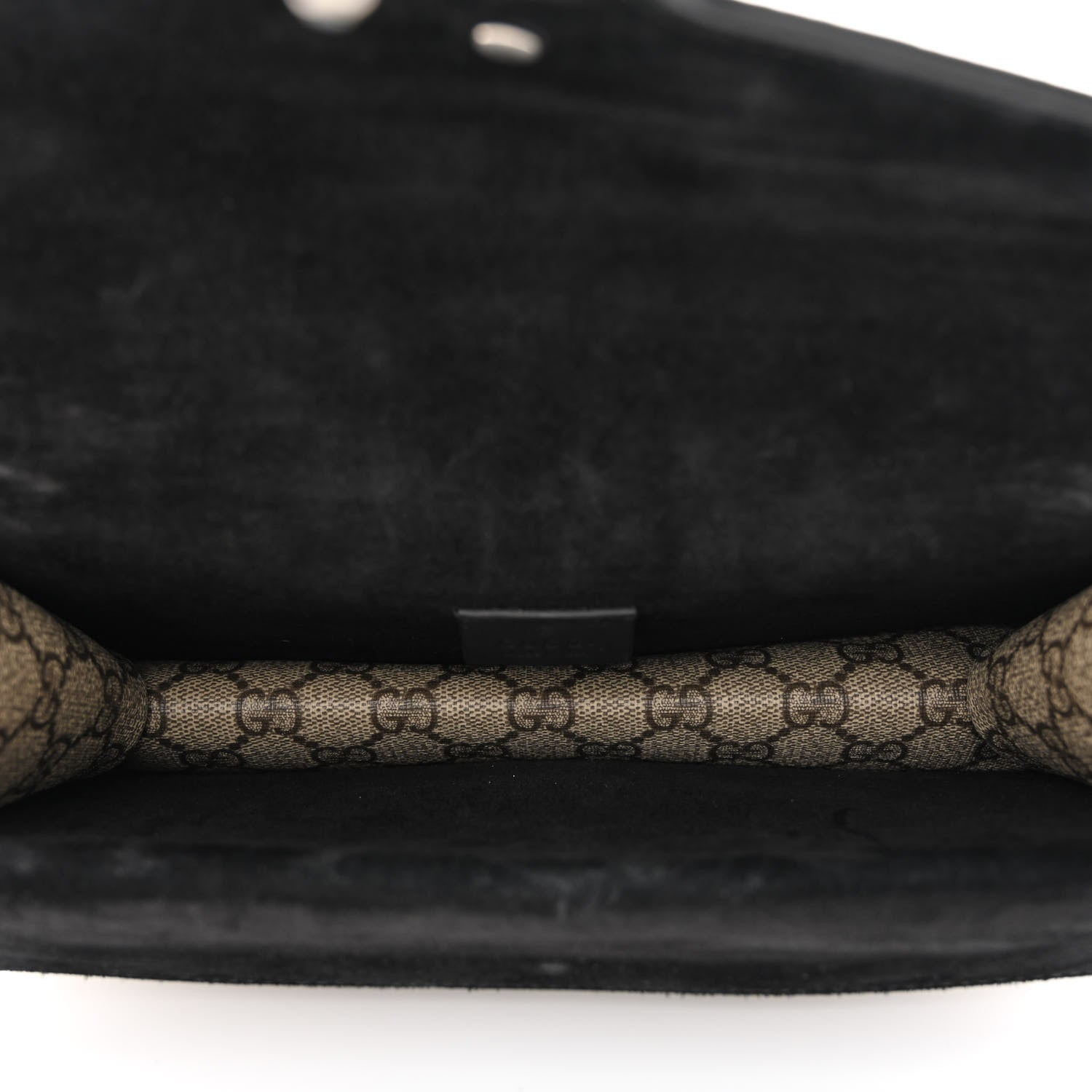 Gucci GG Supreme Monogram Suede Crystal Small Dionysus Shoulder Bag Beige Ebony Black 5 of 10