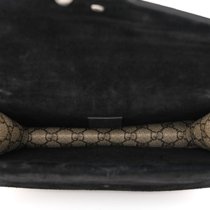 Gucci GG Supreme Monogram Suede Crystal Small Dionysus Shoulder Bag Beige Ebony Black 5 of 10