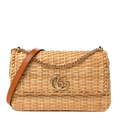 Gucci Glazed Wicker Small Cestino Shoulder Bag Natural 1 of 10