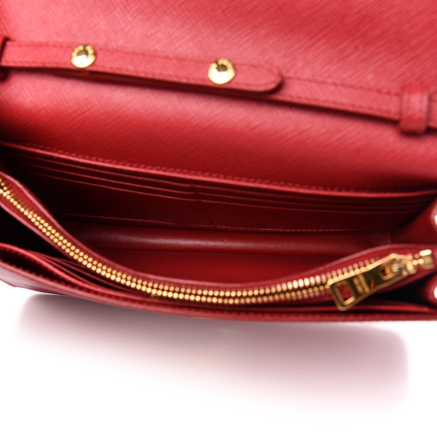 Saffiano Fiocco Bow Flap Wallet Fuoco