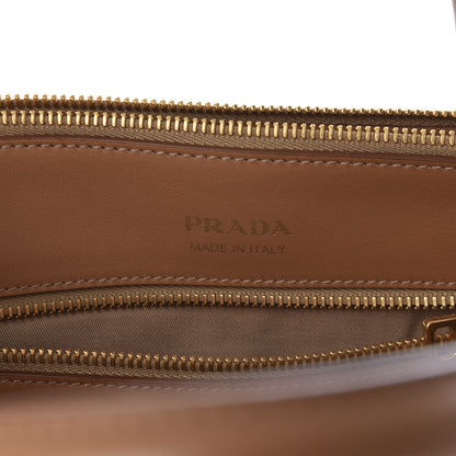 Prada Raffia City Calfskin Whipstitch Medium Paradigme Bag Naturale Caramel 8 of 10