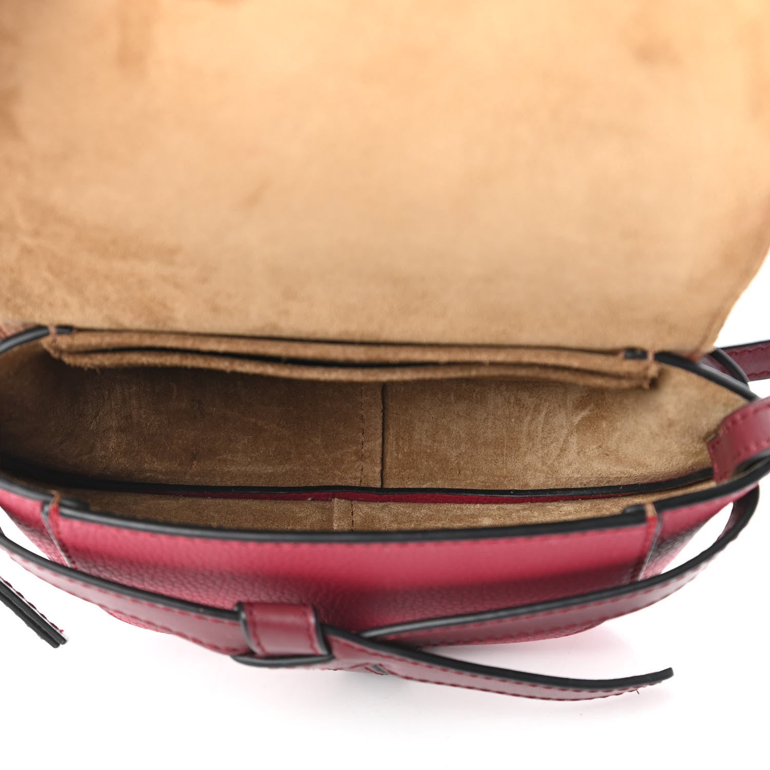 Loewe Grained Calfskin Mini Gate Crossbody Bag Raspberry Wine 5 of 10
