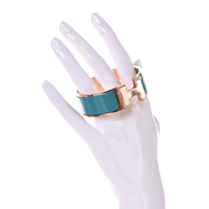 Hermes Enamel Wide Clic Clac H Bracelet PM Bleu Canard 2 of 4