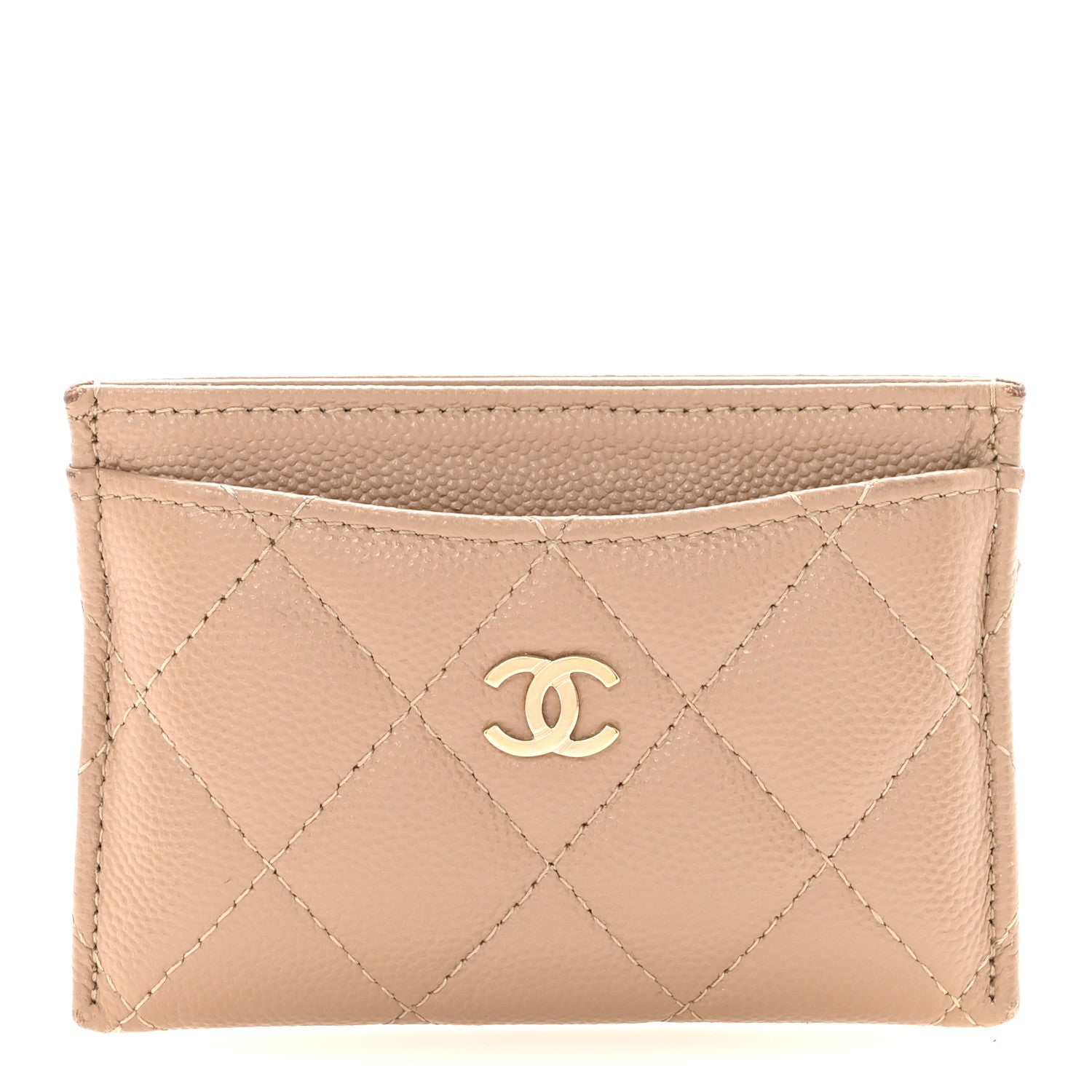 Chanel Caviar Quilted Card Holder Beige 1 of 8