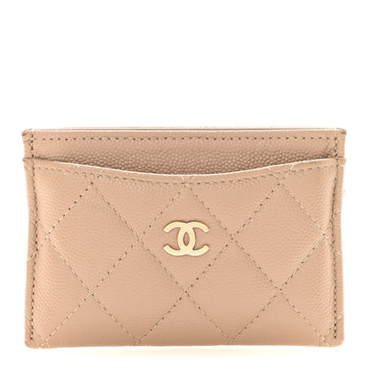 Chanel Caviar Quilted Card Holder Beige 1 of 8