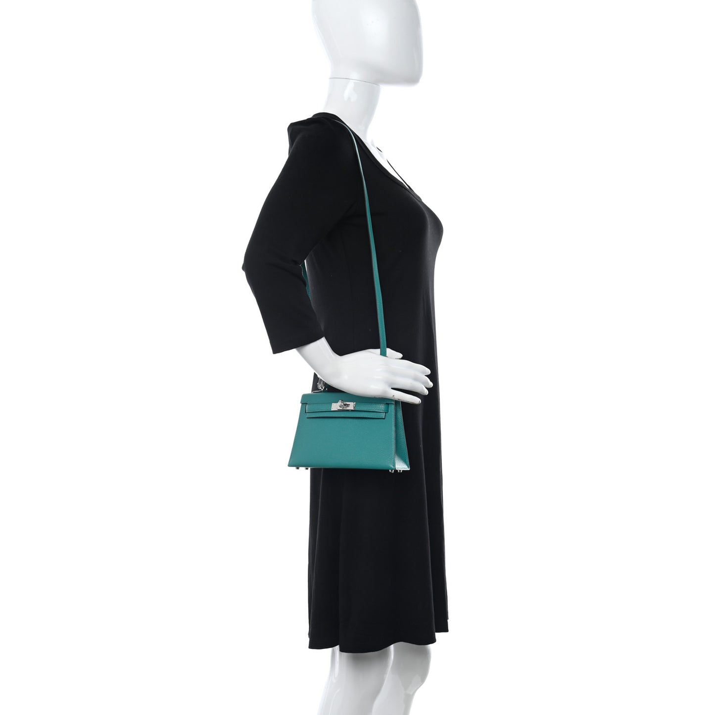 Chevre Mysore Verso Mini Kelly Sellier 20 Vert Verone Bleu Hydra