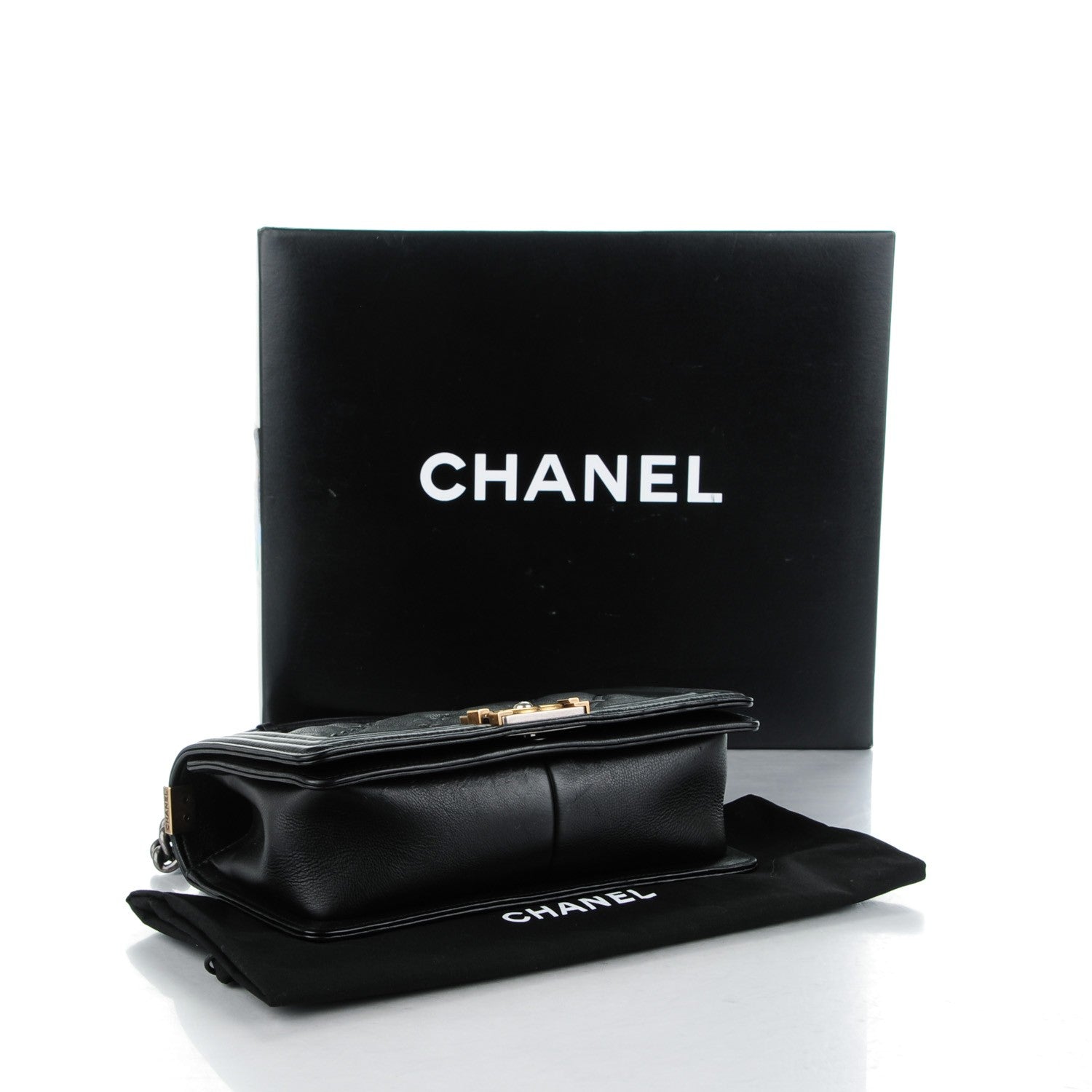 Chanel Calfskin Double Stitch Medium Boy Flap Black 4 of 8