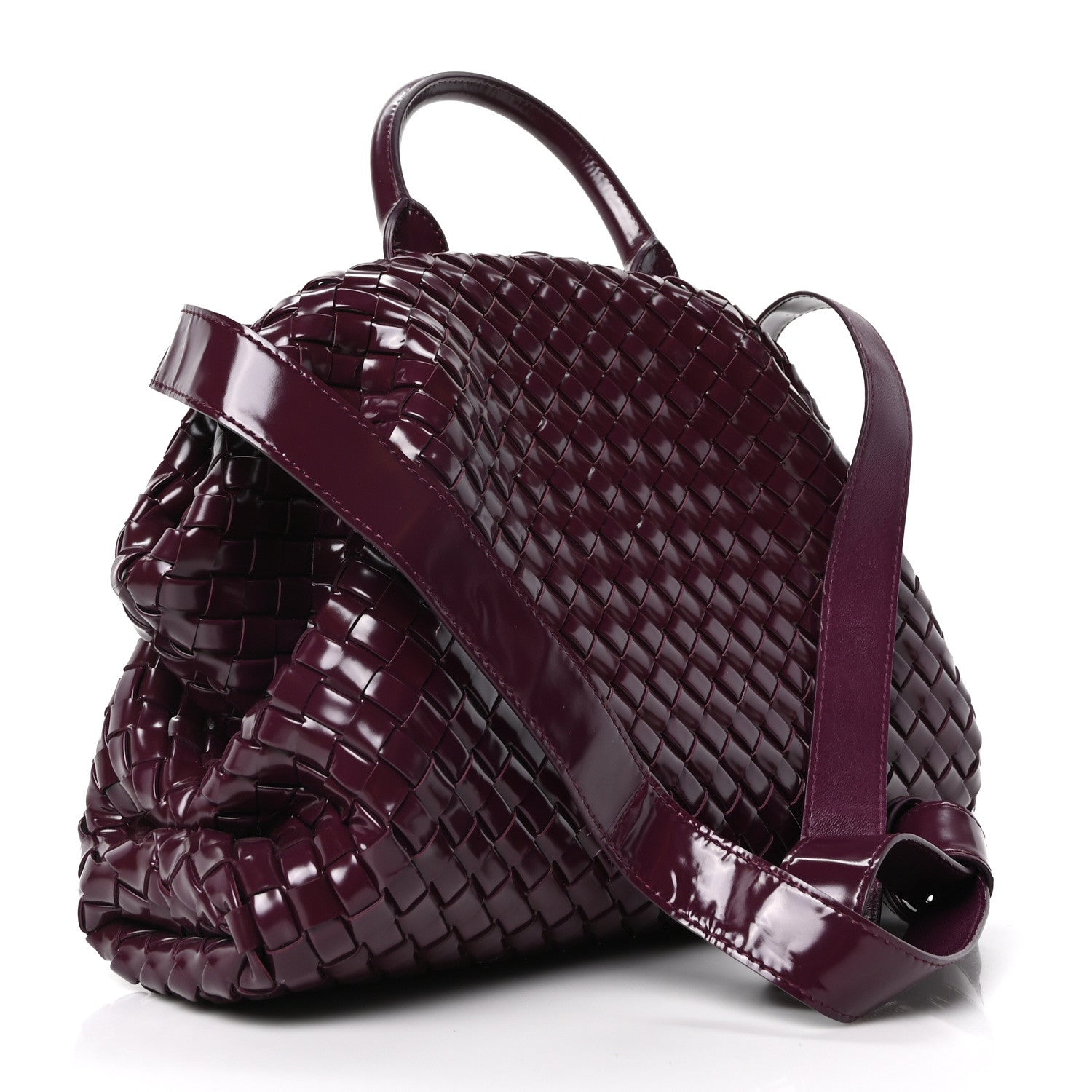 Bottega Veneta Polished Nappa Intrecciato Small Padded The Handle Tote Mystic 3 of 9