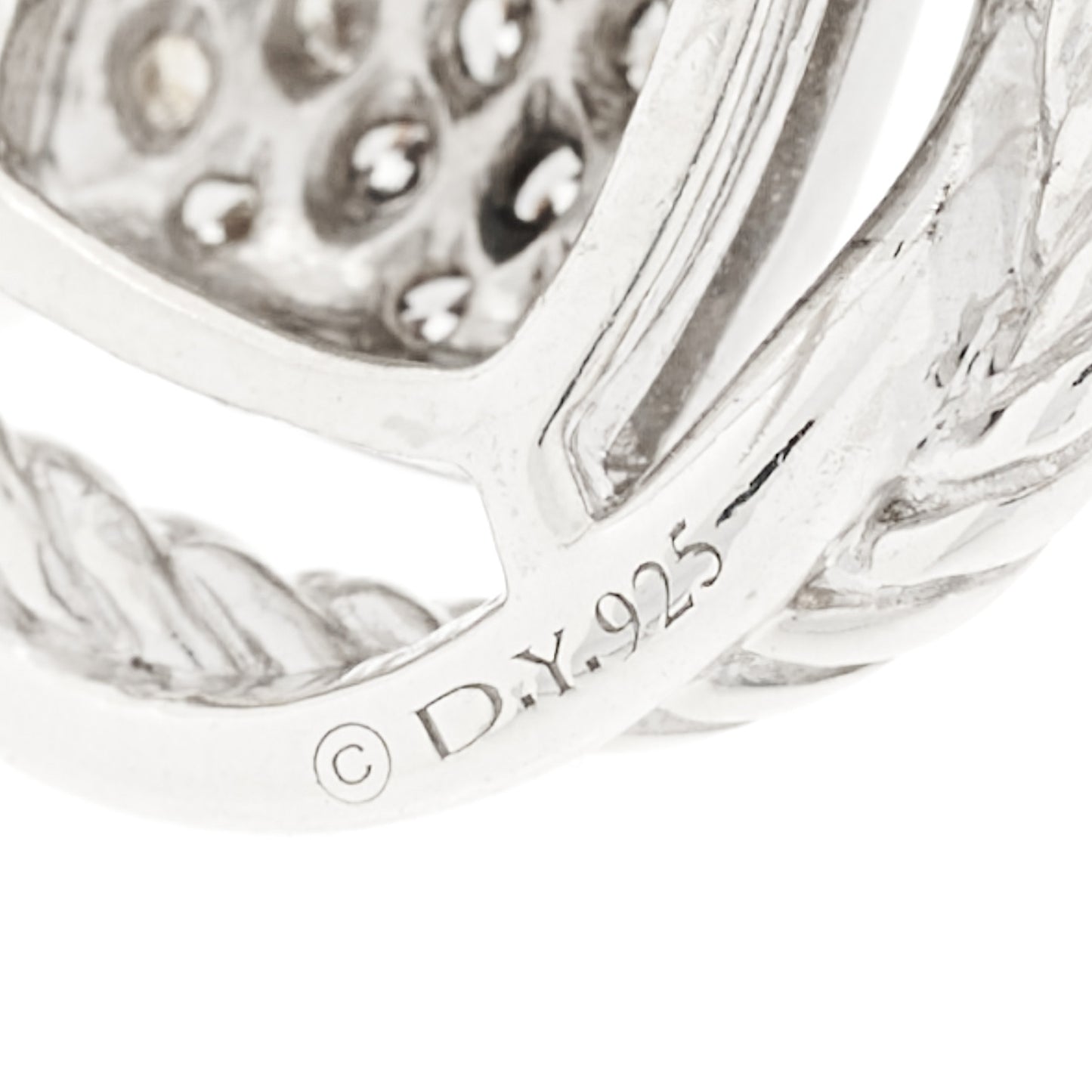 Sterling Silver Diamond 13mm Infinity Earrings